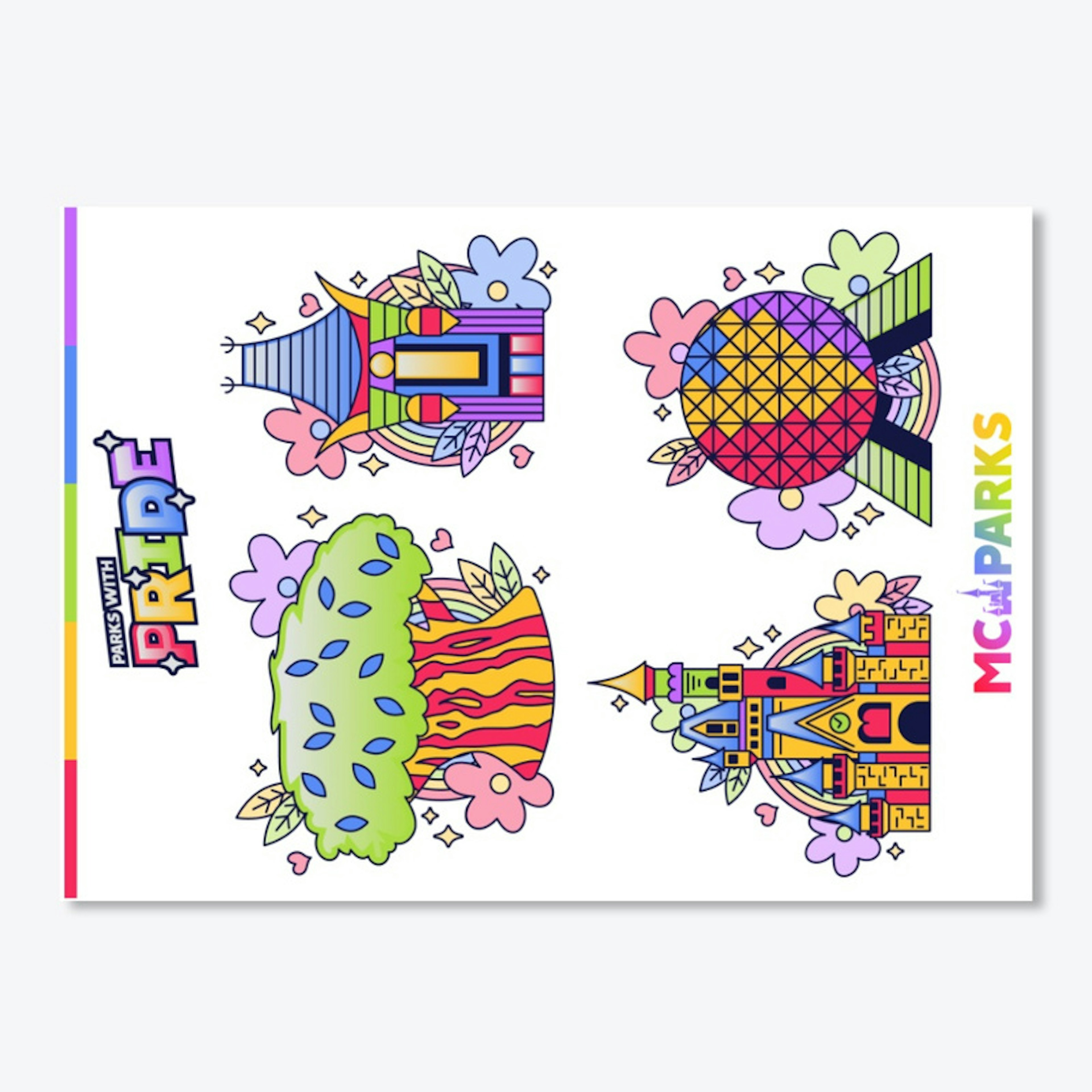 "Parks with Pride" Sticker Sheet 1